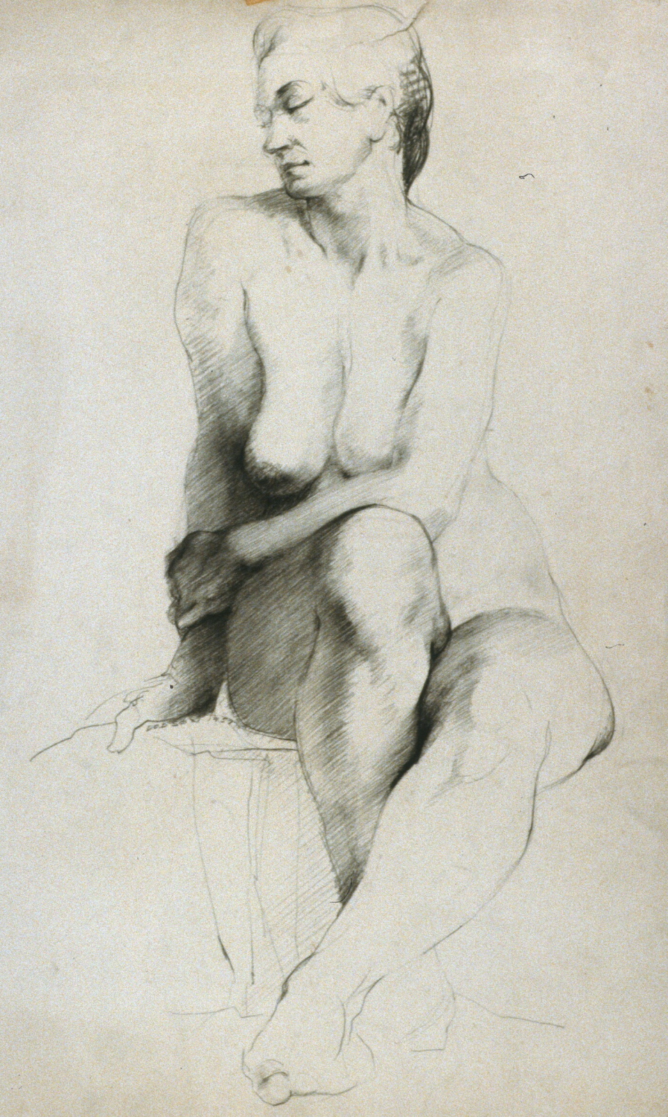 Nude girl pencil drawing full size