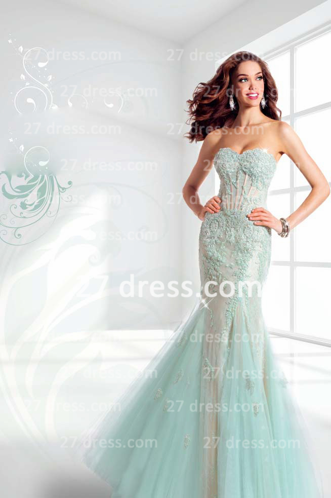 Lace mermaid prom dresses 2016 full size
