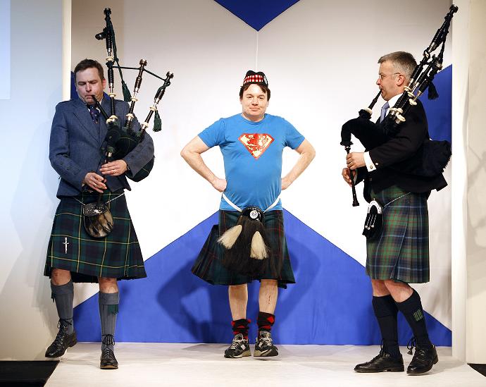 Funny scottish men in kilts full size