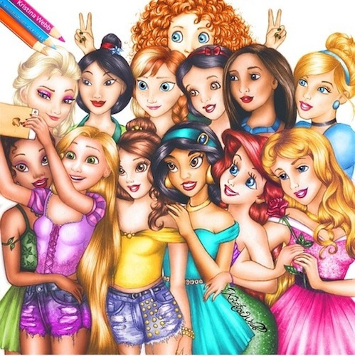 Drawing disney princess selfie full size