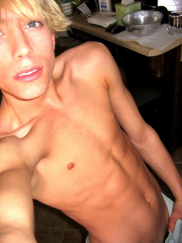 Skinny blonde teen boy full size