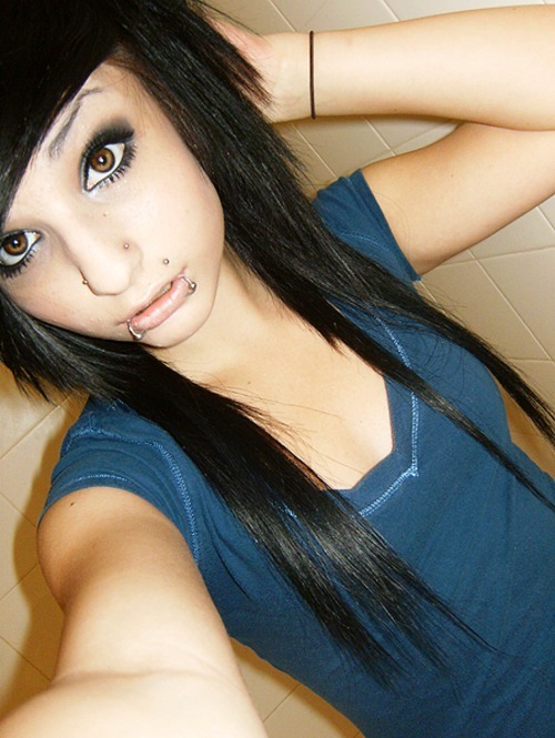 Emo girls with black hair tumblr full size