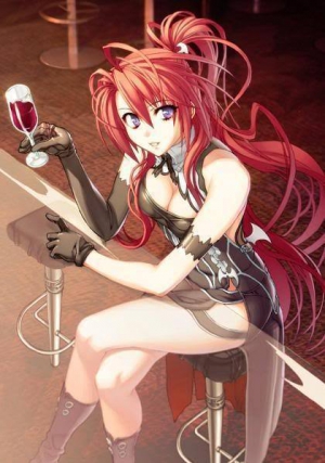 Sexy anime girl with red hair 420X599 jpeg