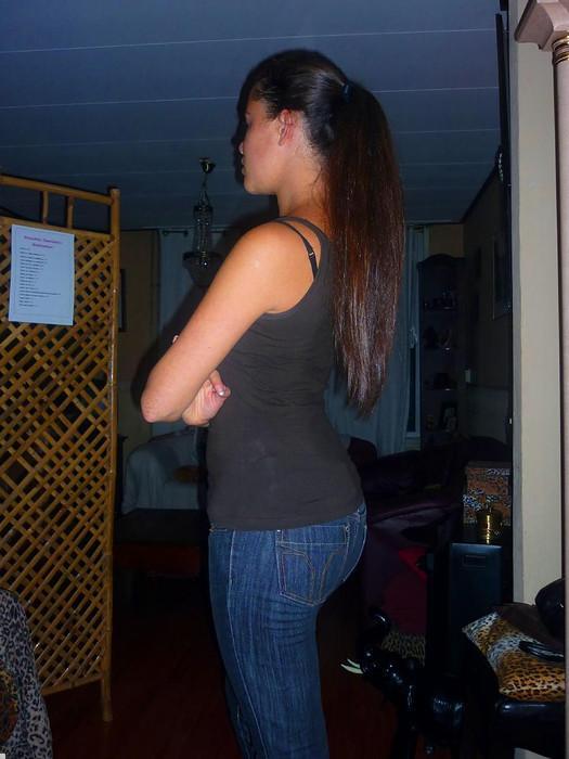 Sexy girls big ass tight jeans full size