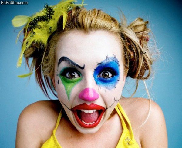 Cute girl clown makeup full size