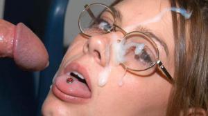 Girl with glasses cum on her face 960X540 jpeg