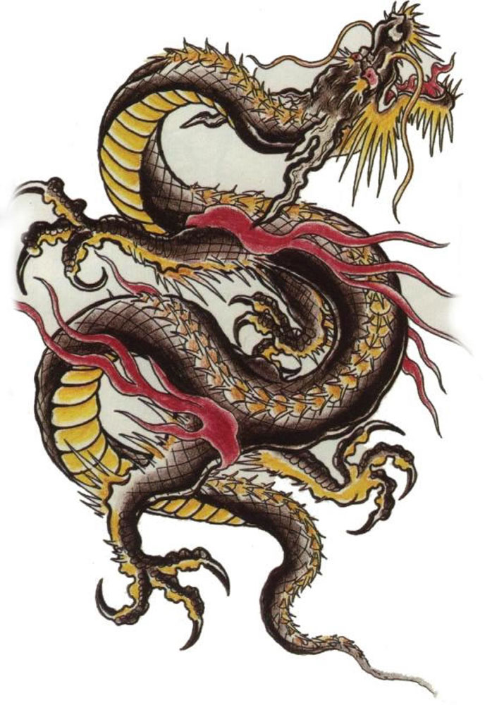 Chinese dragon tattoo full size