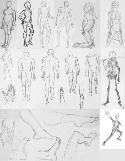 Pencil drawings of the human figure full size