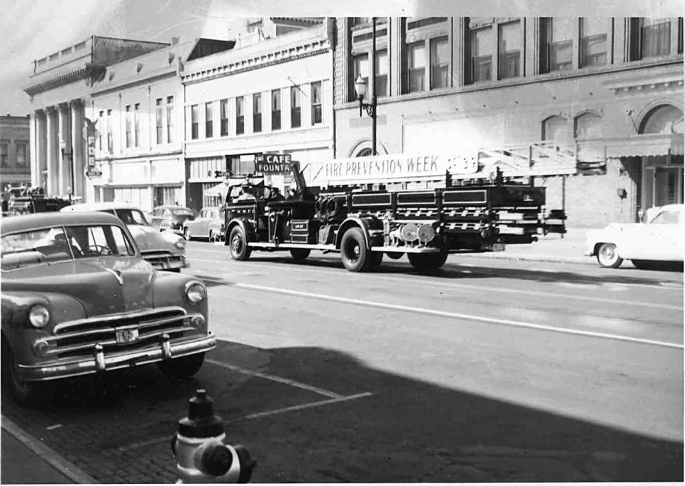 Vintage fire truck full size