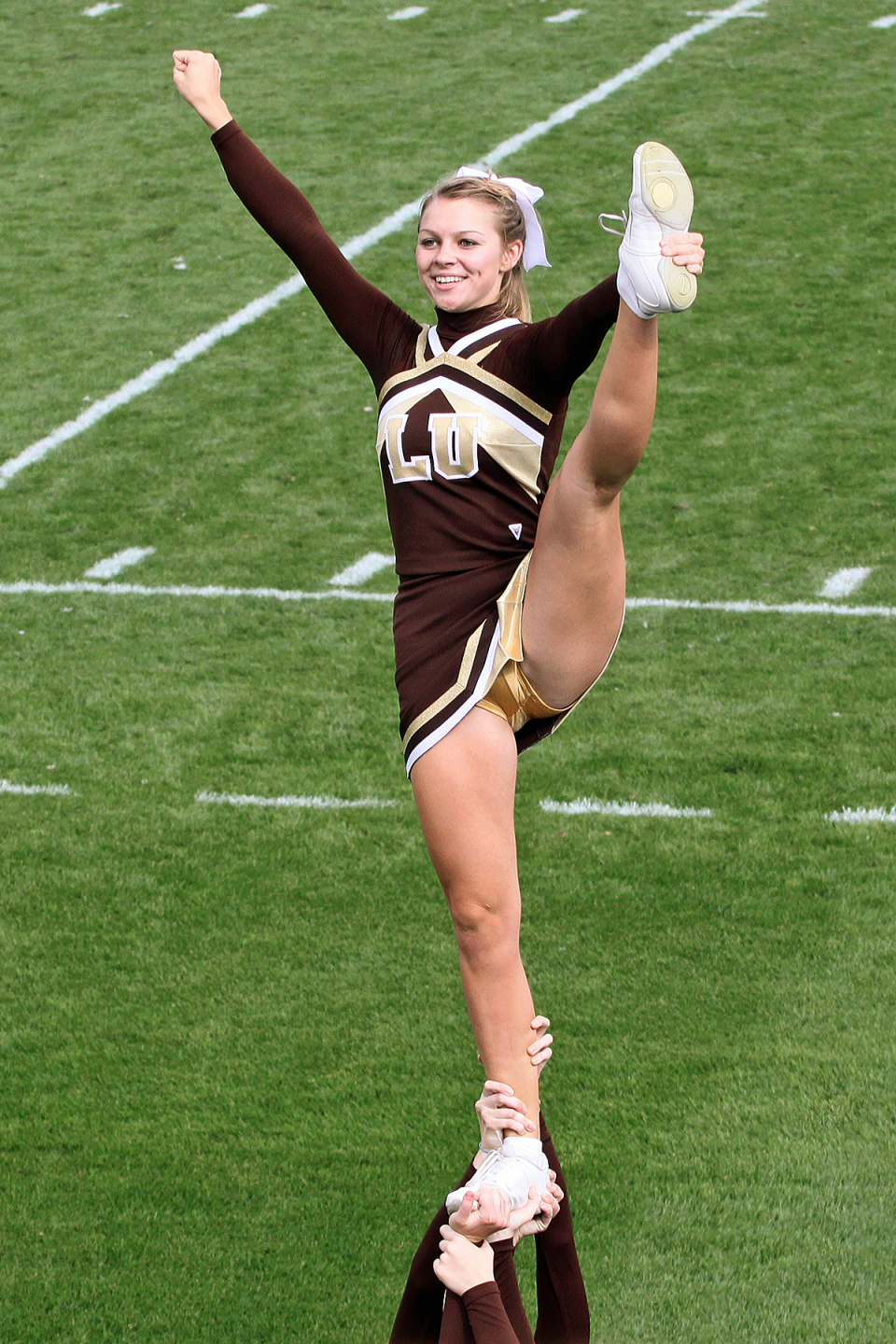 Candid college cheerleader upskirt full size