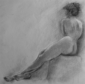 Nude female charcoal drawing 425X422 jpeg