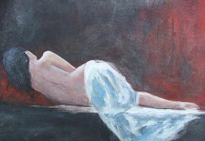 Reclining nude abstract painting 600X412 jpeg