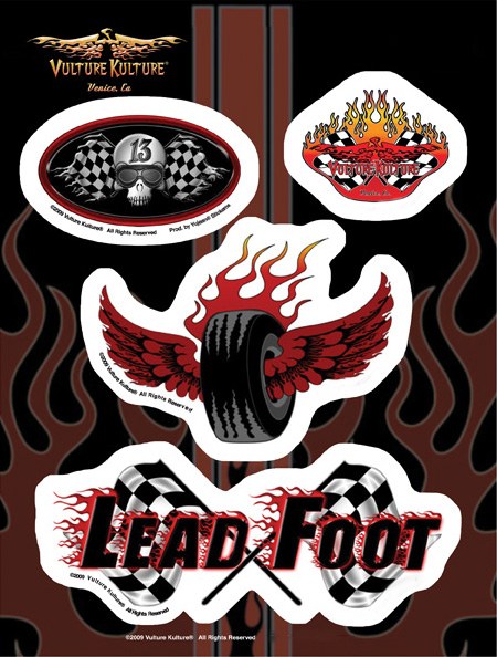 Skull stickers hot rod full size