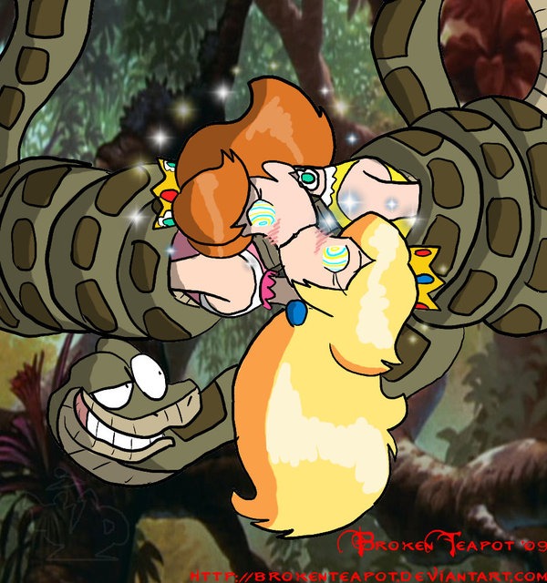 Naked princess peach and daisy kissing full size