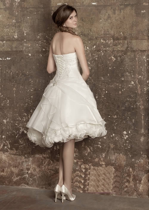 Vintage knee length wedding dress full size