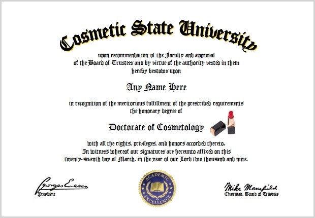 Fake medical diploma full size
