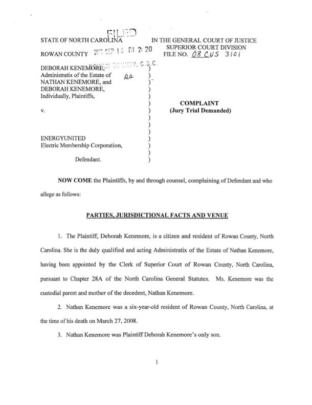 Personal injury complaint full size